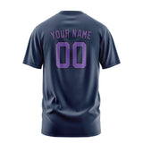 Custom Blue Light Purple T-Shirt