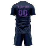 Custom Blue Light Purple Soccer Set