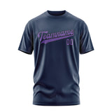 Custom Blue Light Purple T-Shirt
