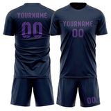 Custom Blue Light Purple Soccer Set