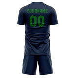 Custom Blue Emerald Green Soccer Set