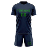 Custom Blue Emerald Green Soccer Set