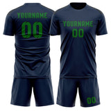 Custom Blue Emerald Green Soccer Set