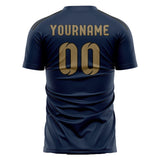 Custom Blue Light Khaki Soccer Jersey