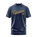 Custom Blue Light Khaki T-Shirt