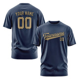Custom Blue Light Khaki T-Shirt