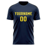 Custom Blue Light Yellow Soccer Jersey