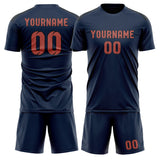 Custom Blue Copper Rose Soccer Set