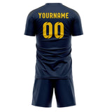Custom Blue Gold Soccer Set
