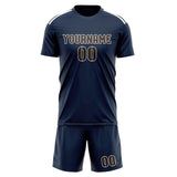 Custom Blue Brown Soccer Set