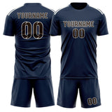 Custom Blue Brown Soccer Set