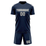 Custom Blue Gray Soccer Set