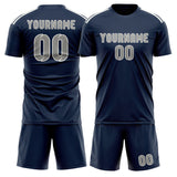 Custom Blue Gray Soccer Set