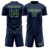 Custom Blue Green Soccer Set