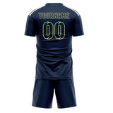Custom Blue Dark Green Soccer Set