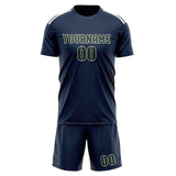 Custom Blue Dark Green Soccer Set