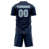 Custom Blue Light Blue Soccer Set