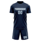 Custom Blue Light Blue Soccer Set