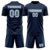Custom Blue Light Blue Soccer Set