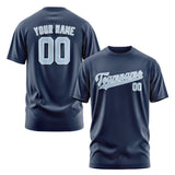 Custom Blue Light Blue T-Shirt