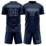 Custom Blue Blue Soccer Set