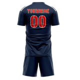 Custom Blue Orange Red Soccer Set