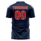 Custom Blue Orange Red Soccer Jersey