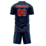 Custom Blue Red Soccer Set