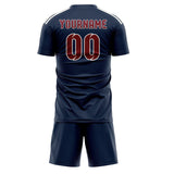 Custom Blue Crimson Red Soccer Set