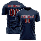 Custom Blue Crimson Red Soccer Jersey