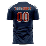 Custom Blue Coral Red Soccer Jersey