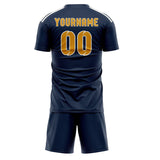 Custom Blue Yellow Soccer Set