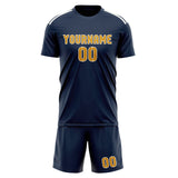 Custom Blue Yellow Soccer Set