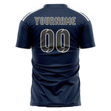 Custom Blue Dark Grey Soccer Jersey