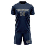 Custom Blue Dark Grey Soccer Set