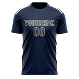 Custom Blue Dark Grey Soccer Jersey