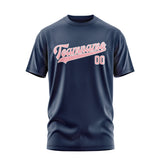 Custom Blue Light Pink T-Shirt