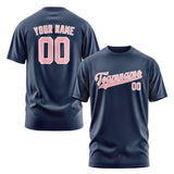Custom Blue Light Pink T-Shirt