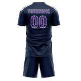 Custom Blue Light Purple Soccer Set
