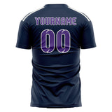 Custom Blue Light Purple Soccer Jersey