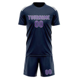 Custom Blue Light Purple Soccer Set