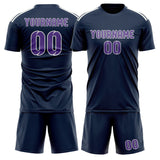 Custom Blue Light Purple Soccer Set