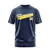 Custom Blue Light Yellow T-Shirt