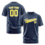 Custom Blue Light Yellow T-Shirt