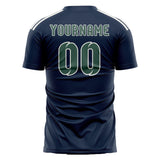 Custom Blue Blue Green Soccer Jersey