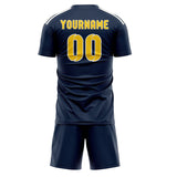 Custom Blue Gold Soccer Set
