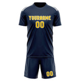 Custom Blue Gold Soccer Set