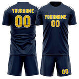 Custom Blue Gold Soccer Set