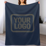 Custom Navy Blue Dark Gray Blanket