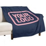 Custom Navy Blue Pink Blanket